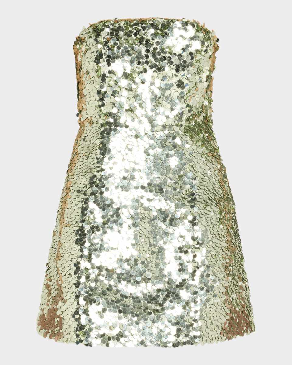 Velia Sequined Strapless Mini Dress
